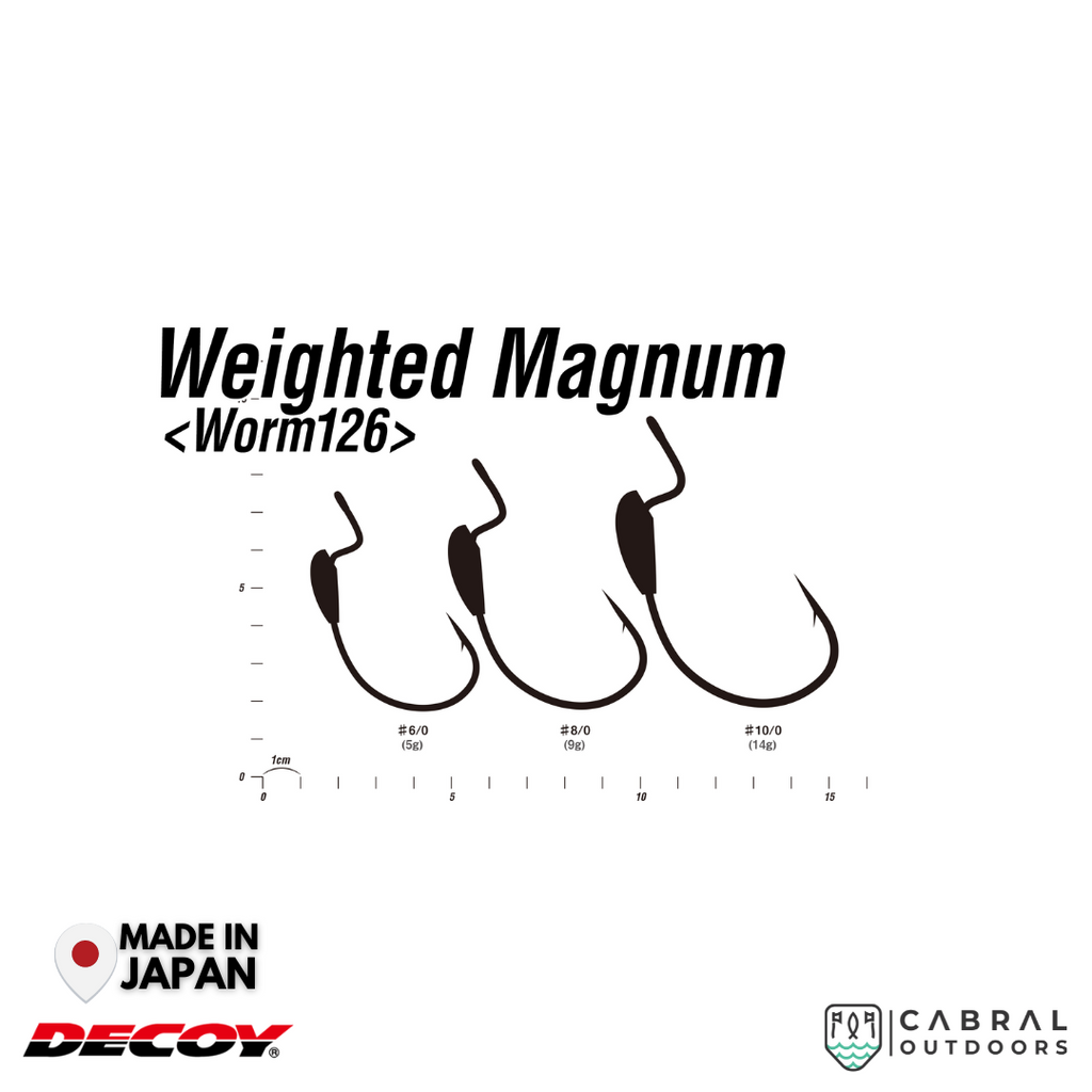 Decoy Worm-126 Weighted Magnum Hook | #6/0-#10/0  Worm hook  Decoy  Cabral Outdoors  
