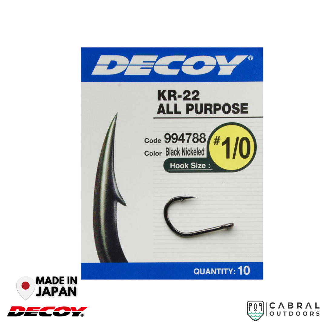 Decoy KR-22 Black Nickeled Hook | #6-#2/0  Worm hook  Decoy  Cabral Outdoors  